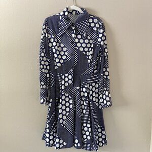 Vintage Patchwork Dress Polka Dot Art Wear Teacher Miss Frizzle Hippie 70s Retro